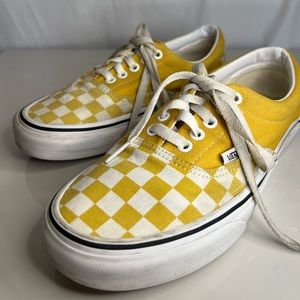 VANS Yellow/Mustard Checkered Era Model Womens 8.5 Mens 7